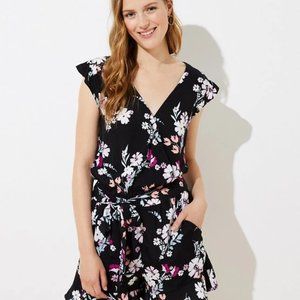 NWT Women's LOFT Petite Garden Ruffle Wrap Romper